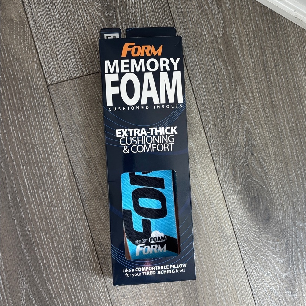Memory Foam Cushioned Insoles - Blue size 8-8.5 men’s, 9.5-10 women’s